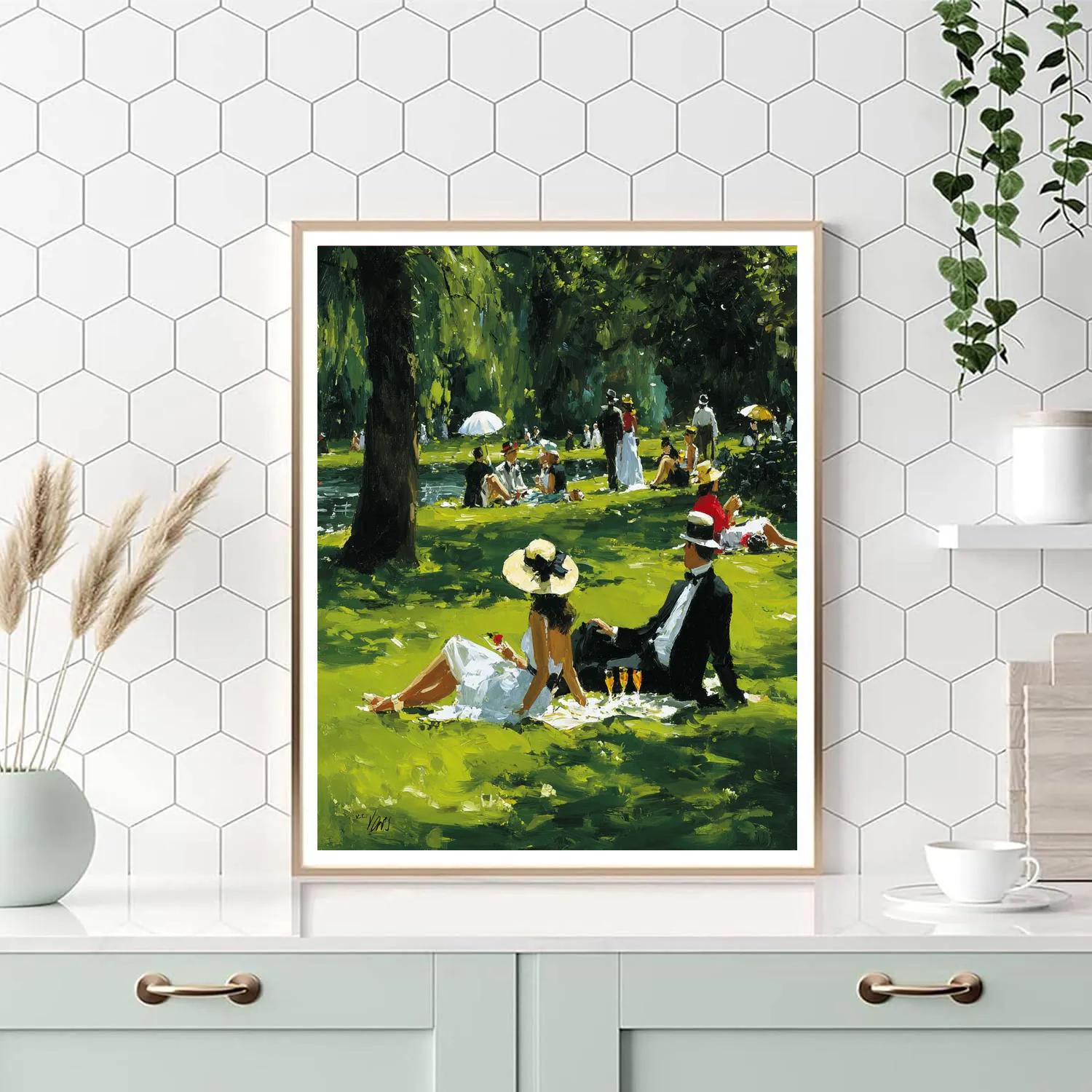 Edouard Manet Inspired Garden Picnic painting number kit