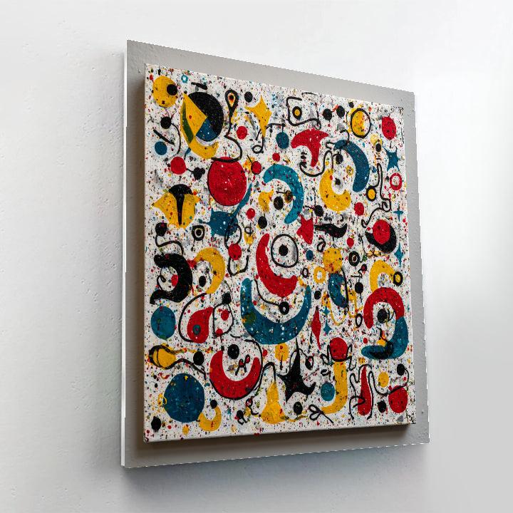Joan Miró Inspired Celestial Dance Number painting