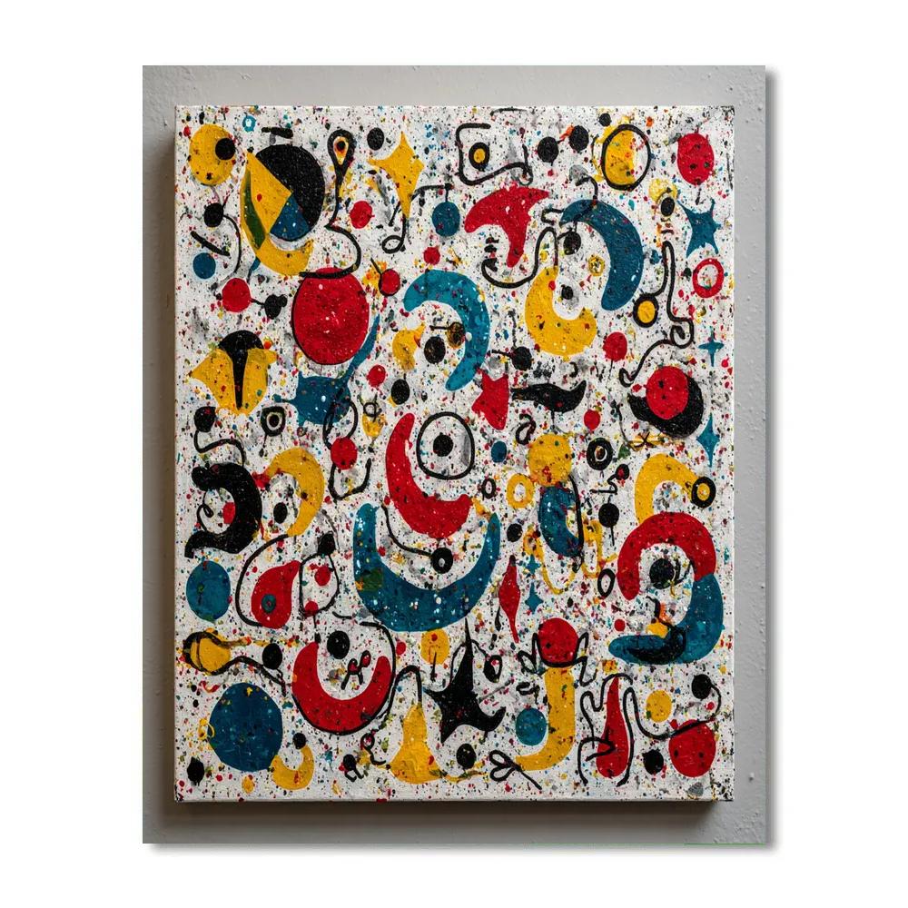 Joan Miró Inspired Celestial Dance Number painting