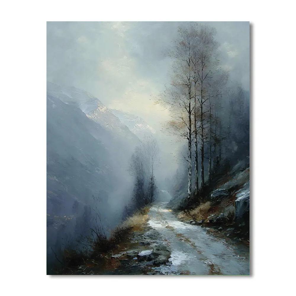 Caspar David Friedrich Inspired Foggy Path Paint by numbers kits