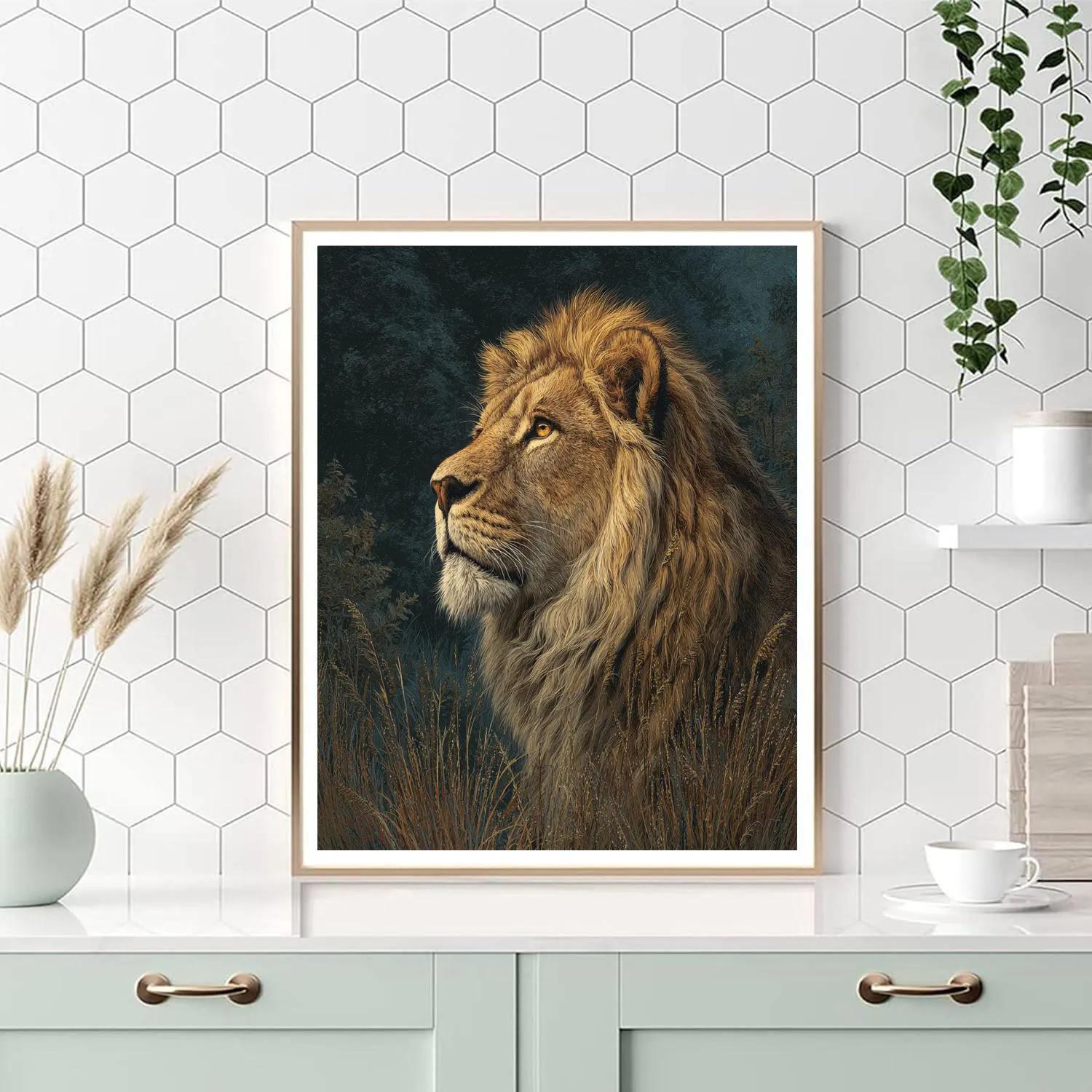 Edwin Landseer Inspired Regal Lion paint by color
