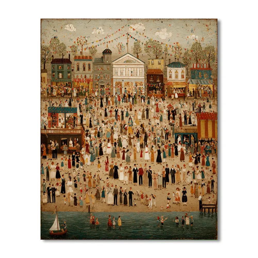 Stanley Spencer Inspired Village Festival DIY paint by numbers