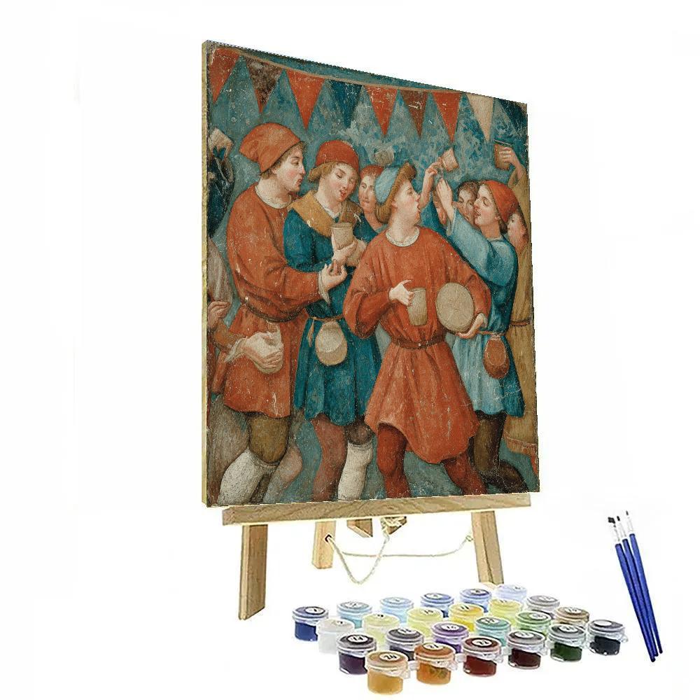 Giotto Inspired Medieval Celebration paint by color
