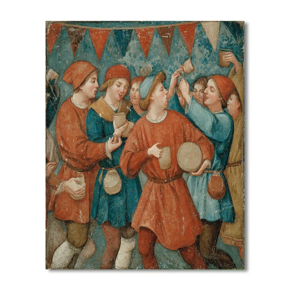 Giotto Inspired Medieval Celebration paint by color
