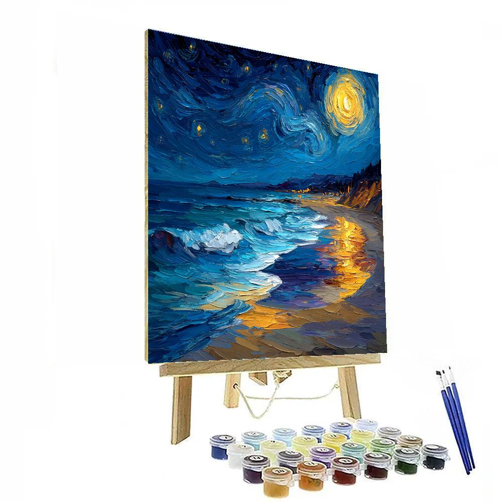Van Gogh Inspired Starry Beach Numbered painting kits