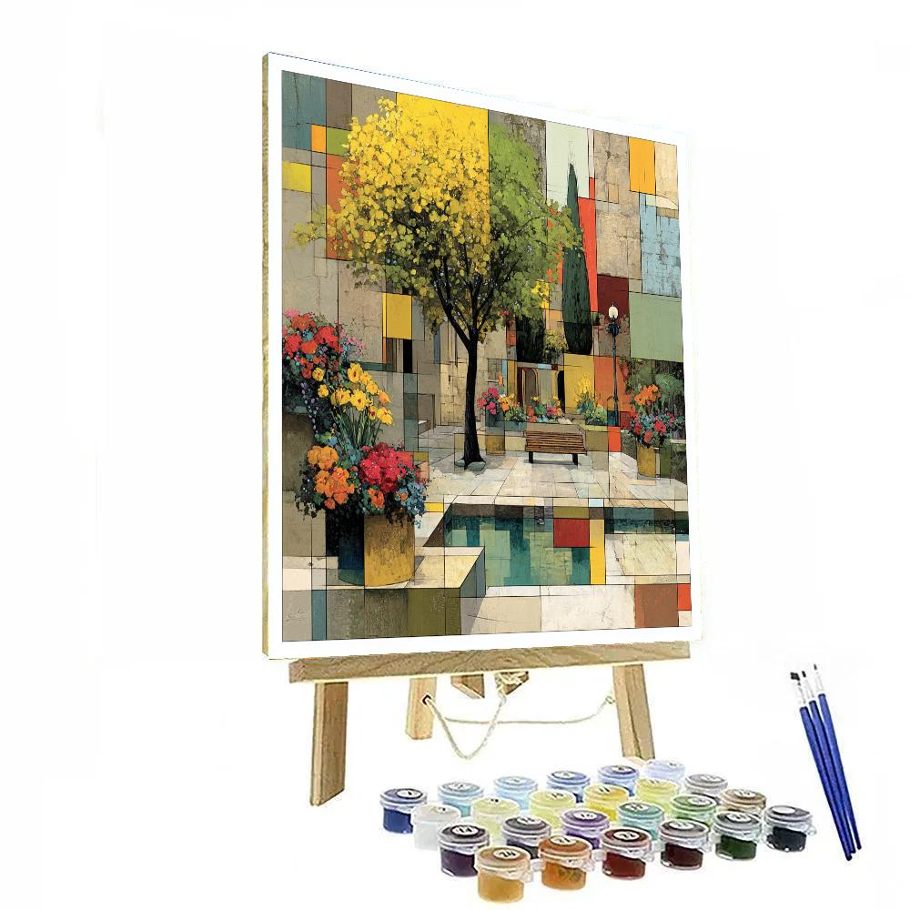 Picasso Inspired Cubist Garden painting number kit