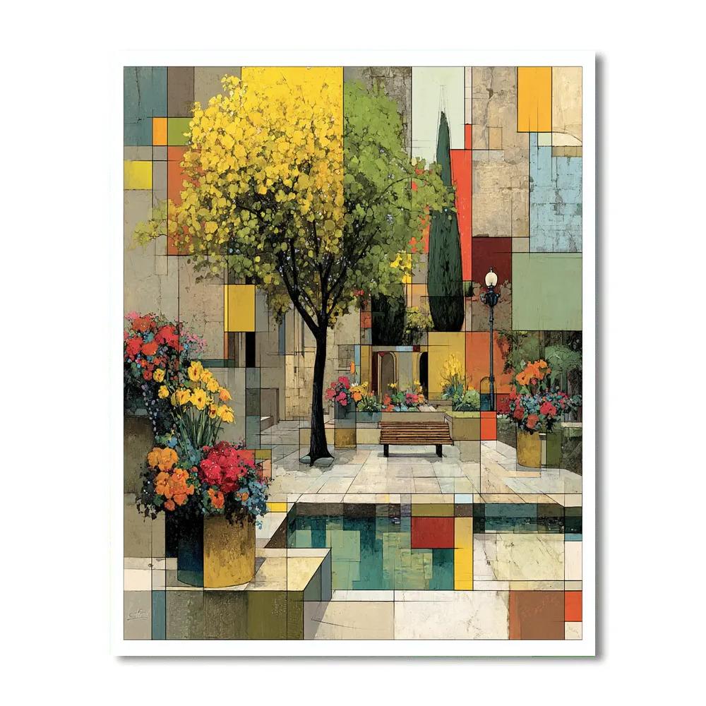 Picasso Inspired Cubist Garden painting number kit