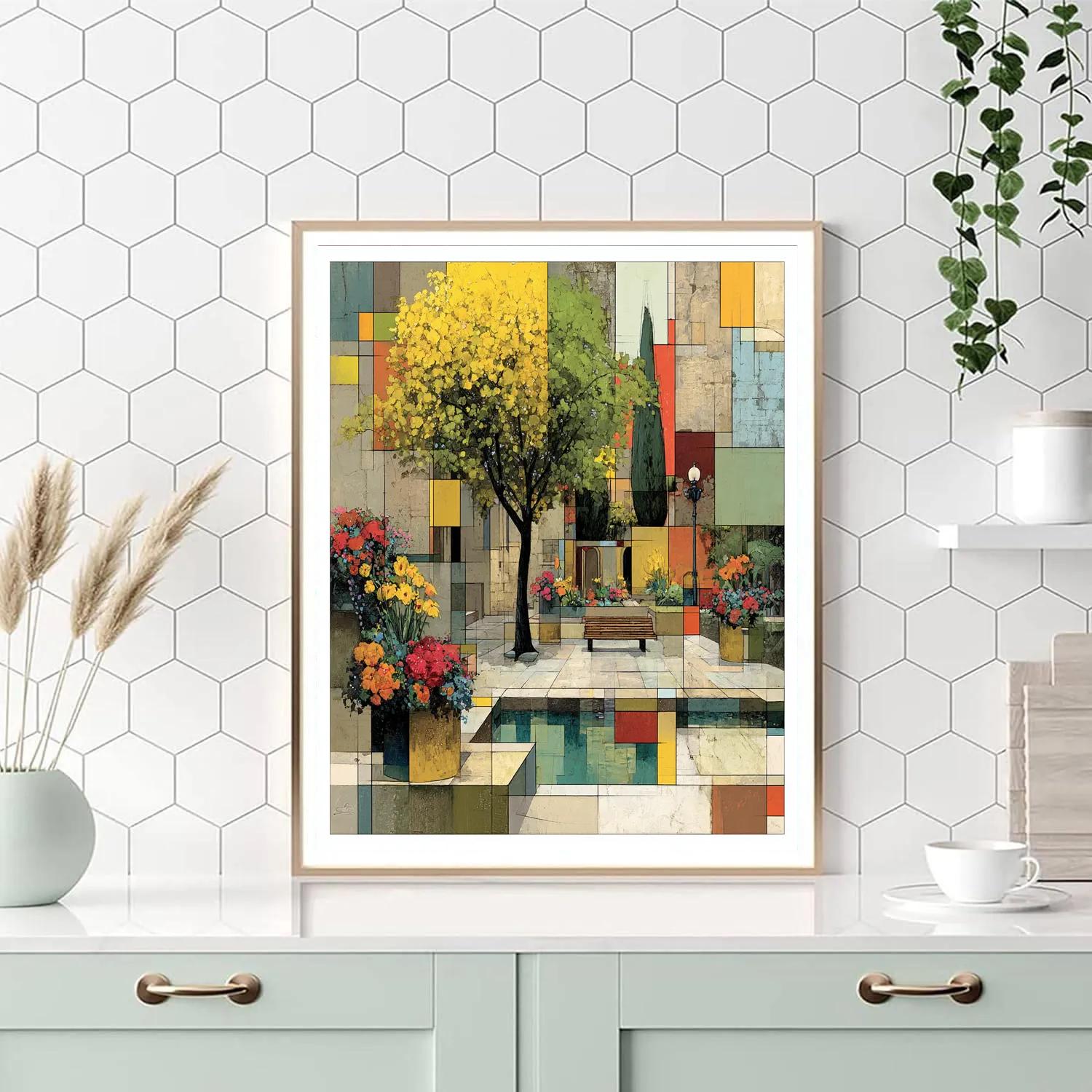 Picasso Inspired Cubist Garden painting number kit