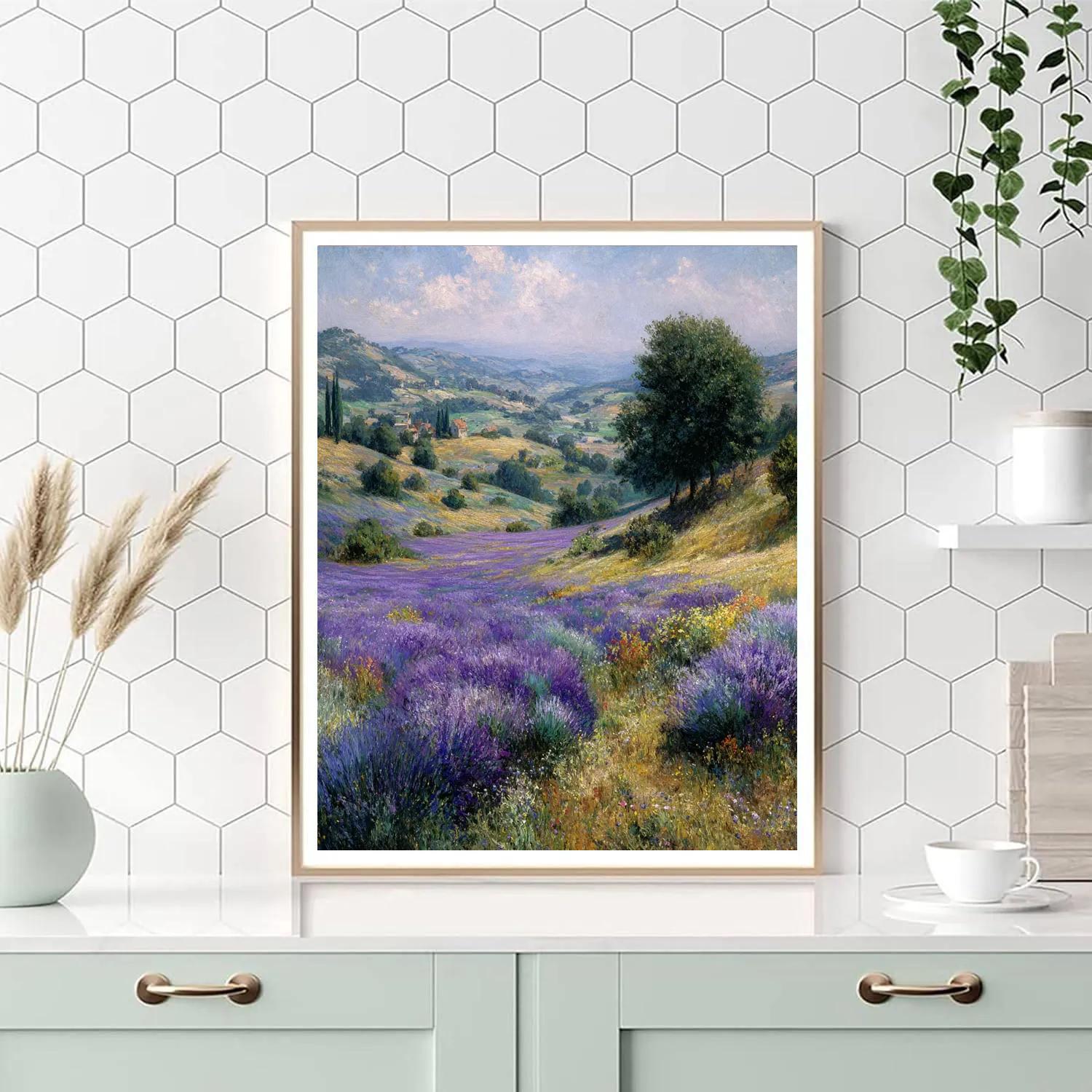 Claude Monet Inspired Lavender Field Number painting