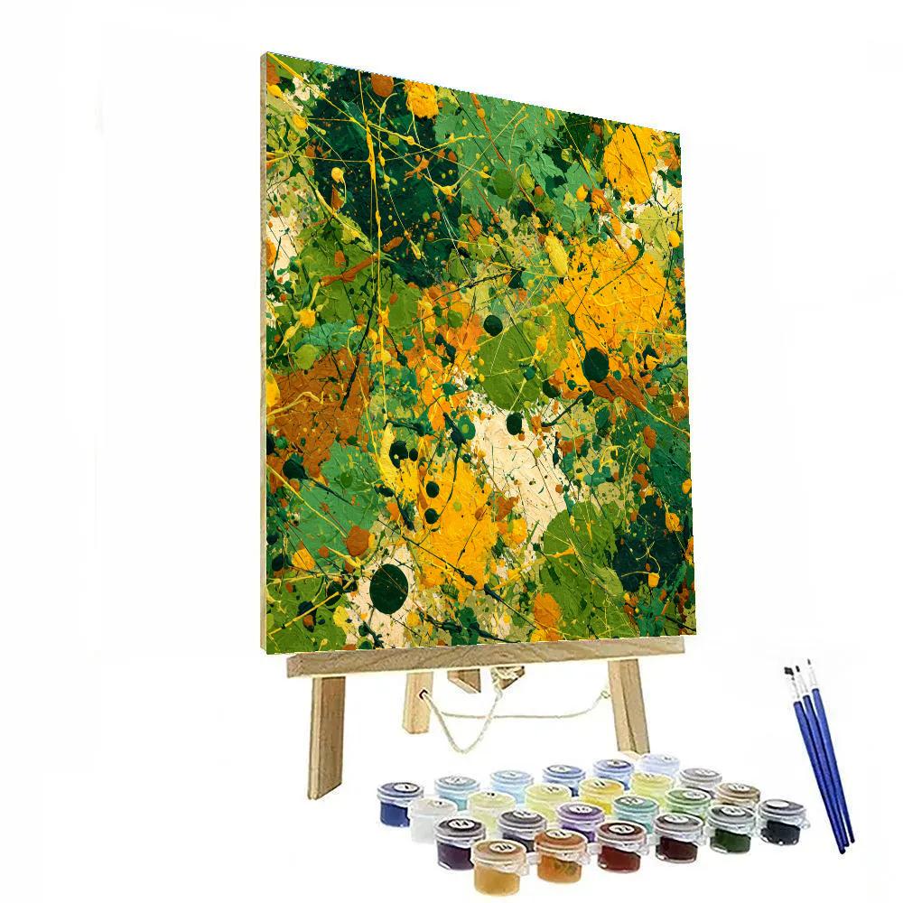 Jackson Pollock Inspired Energetic Jungle painting number kit
