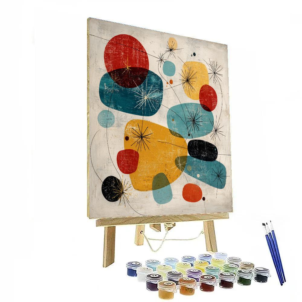 Joan Miró Inspired Cosmic Ballet Number painting