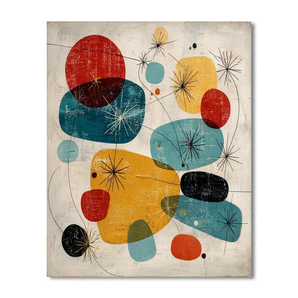 Joan Miró Inspired Cosmic Ballet Number painting