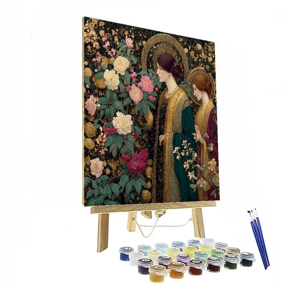 Gustav Klimt Inspired Opulent Garden painting number kit