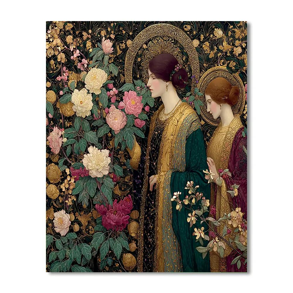 Gustav Klimt Inspired Opulent Garden painting number kit