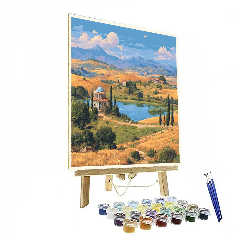 Claude Lorrain Inspired Sunlit Landscape DIY paint by numbers