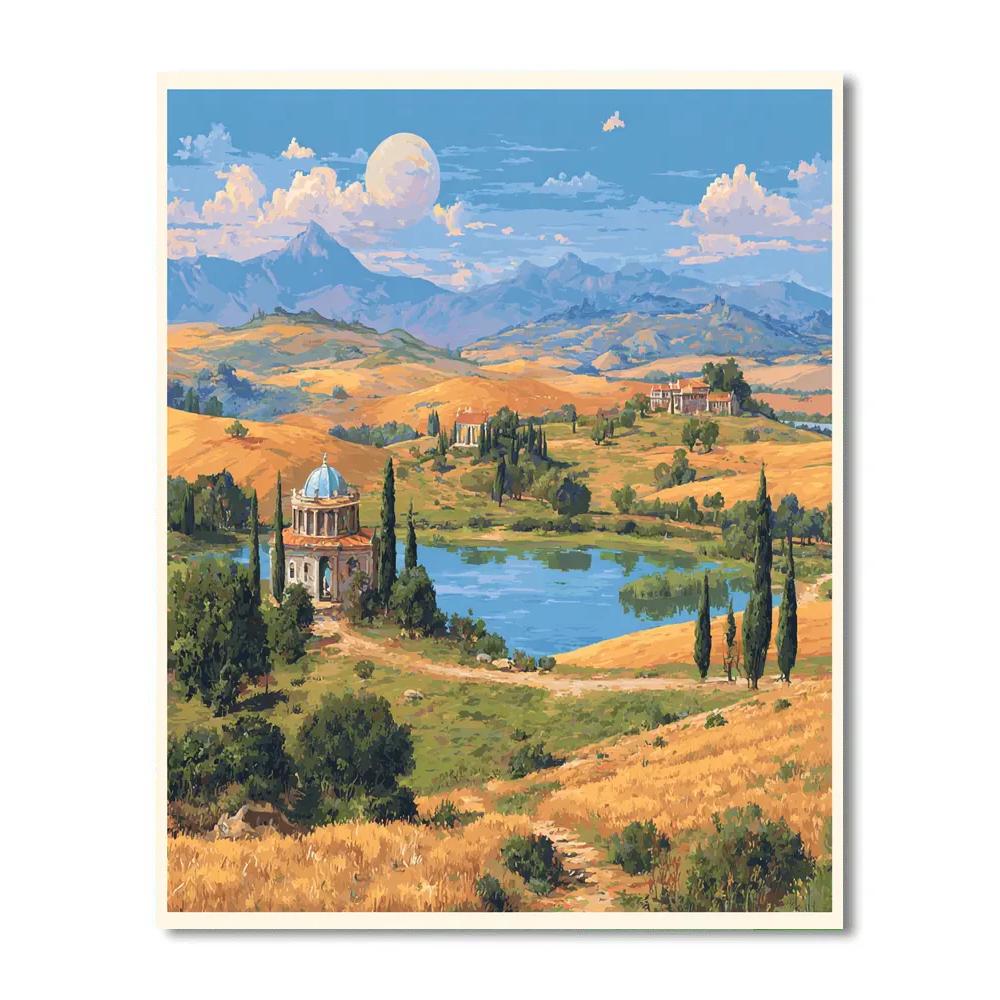 Claude Lorrain Inspired Sunlit Landscape DIY paint by numbers