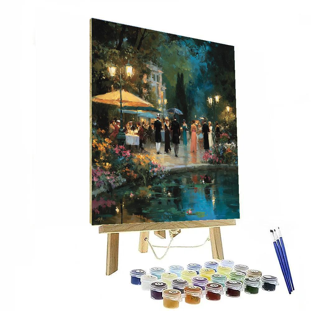 John Singer Sargent Inspired Evening Garden paint by numbers