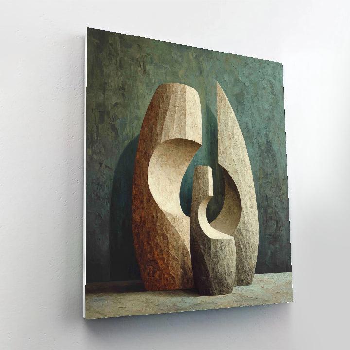Barbara Hepworth Inspired Sculptural Forms paint by numbers