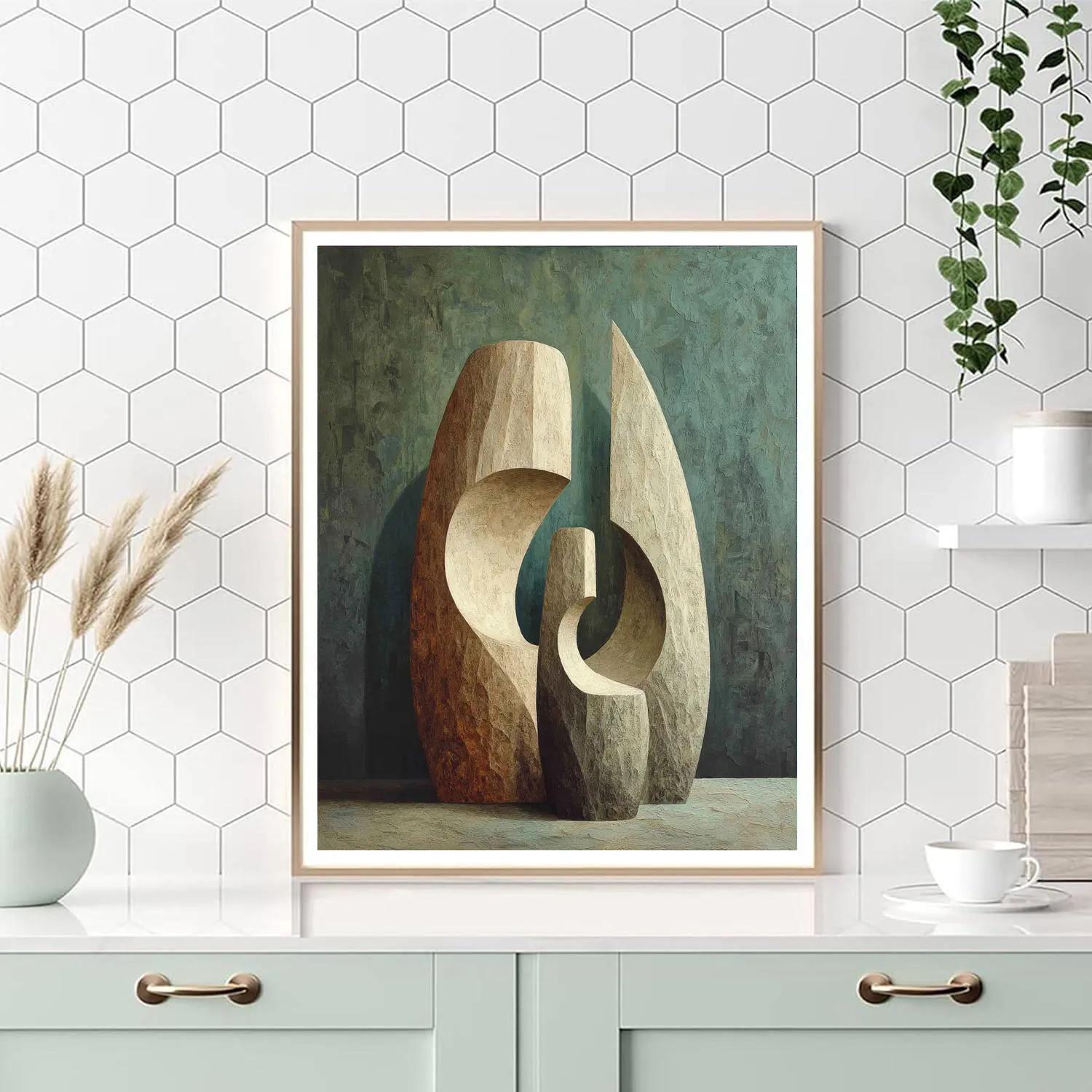 Barbara Hepworth Inspired Sculptural Forms paint by numbers