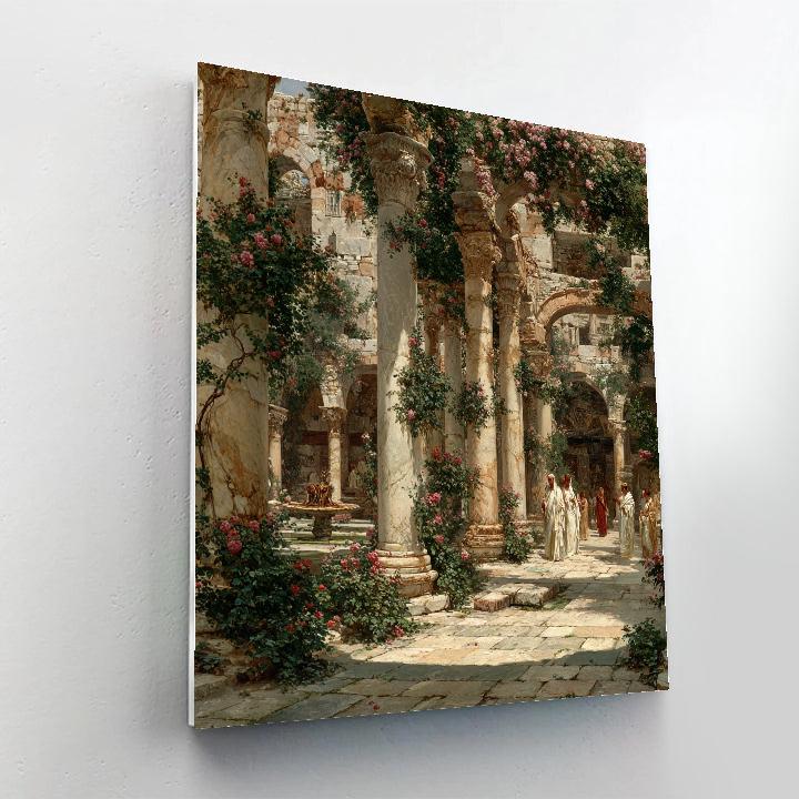 Lawrence Alma-Tadema Inspired Marble Courtyard DIY paint by numbers