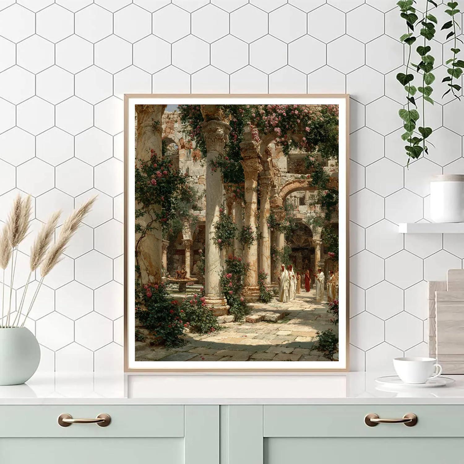 Lawrence Alma-Tadema Inspired Marble Courtyard DIY paint by numbers