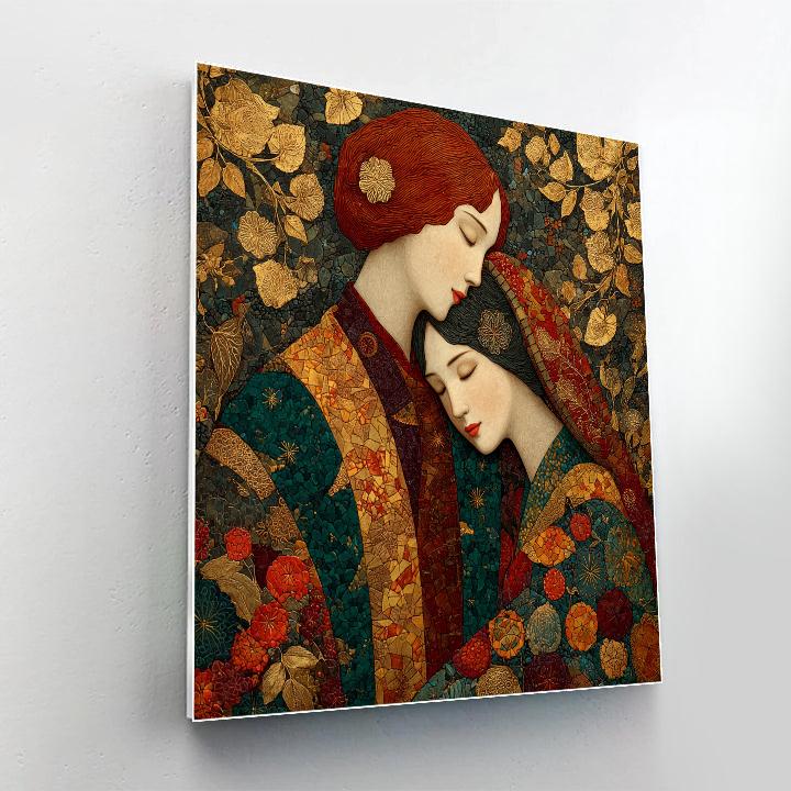 Gustav Klimt Inspired Floral Embrace DIY paint by numbers
