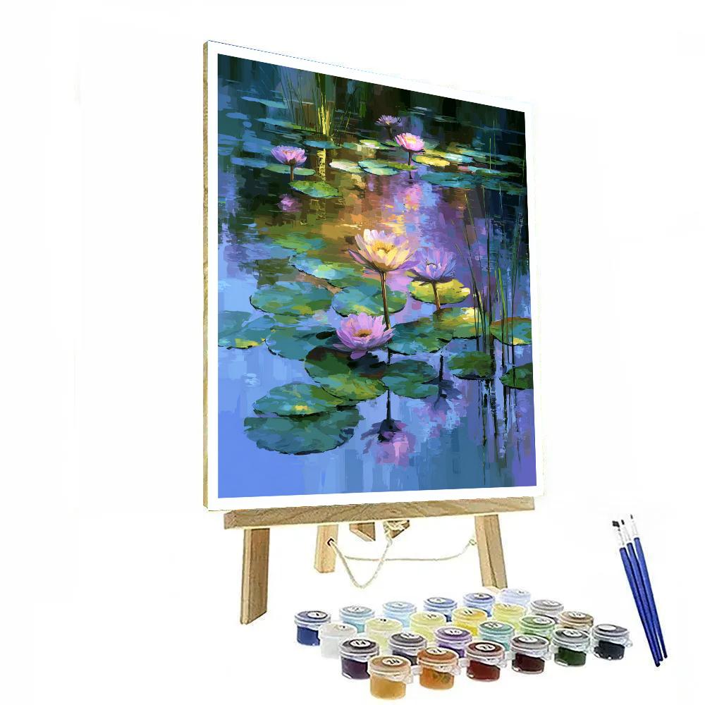 Monet Inspired Water Lily Pond paint by numbers