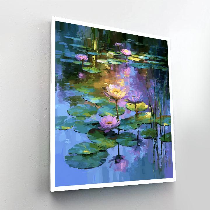 Monet Inspired Water Lily Pond paint by numbers