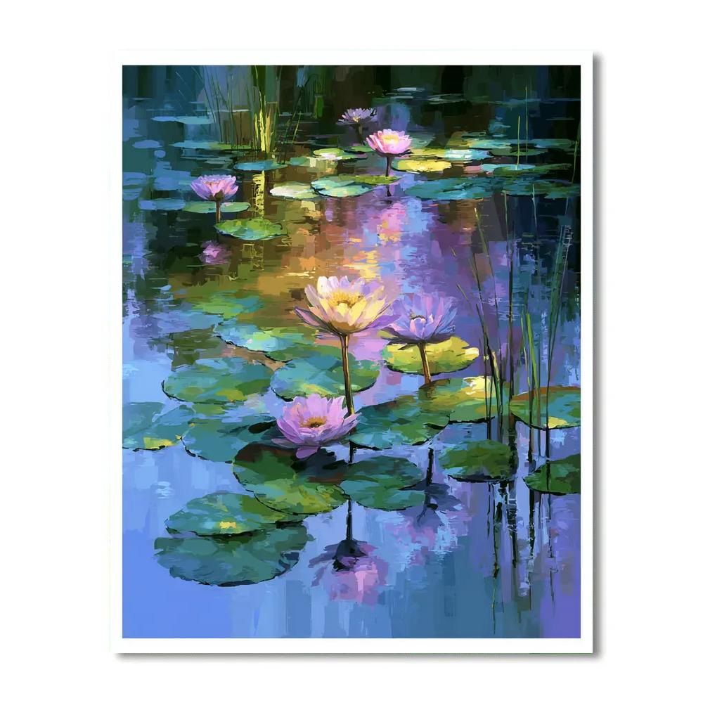 Monet Inspired Water Lily Pond paint by numbers