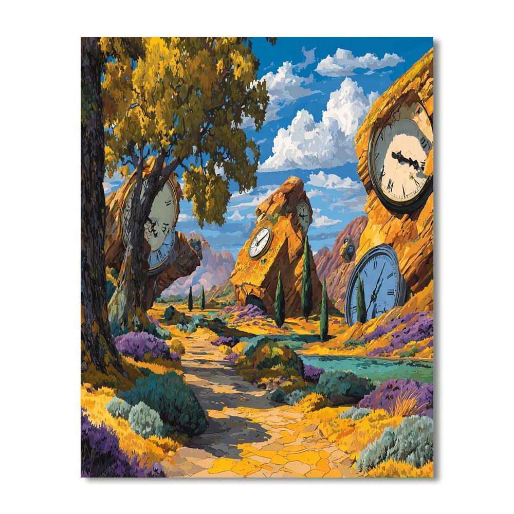 Salvador Dali Inspired Dreamscape Landscape paint by color