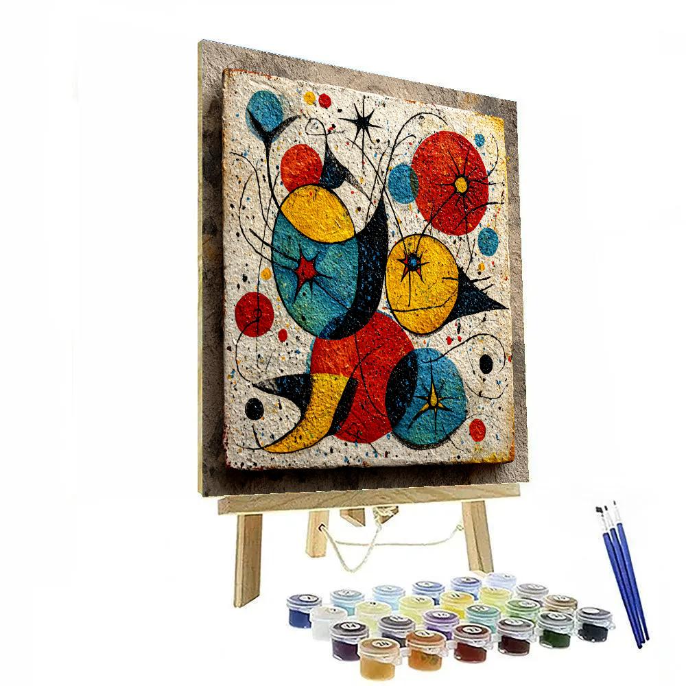 Joan Miró Inspired Cosmic Landscape paint by numbers