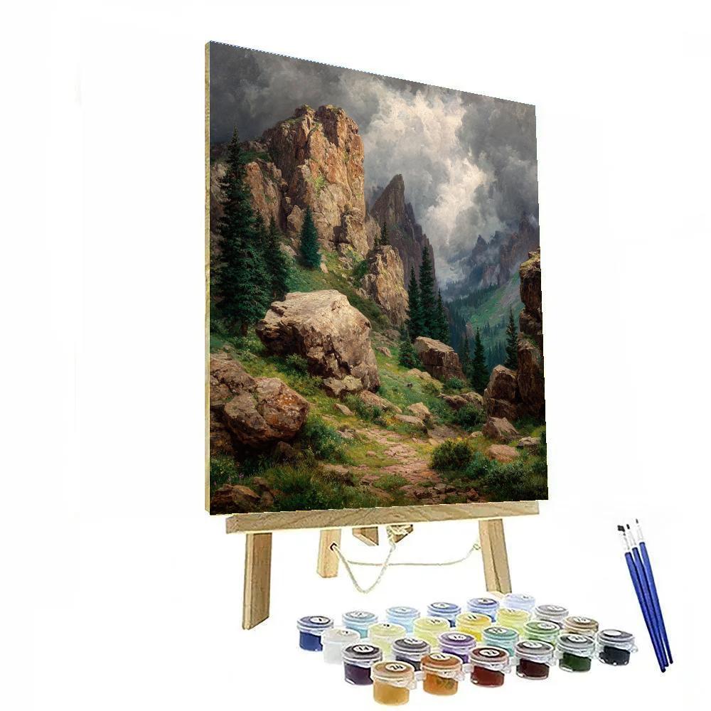 Gustave Courbet Inspired Rugged Mountains DIY paint by numbers