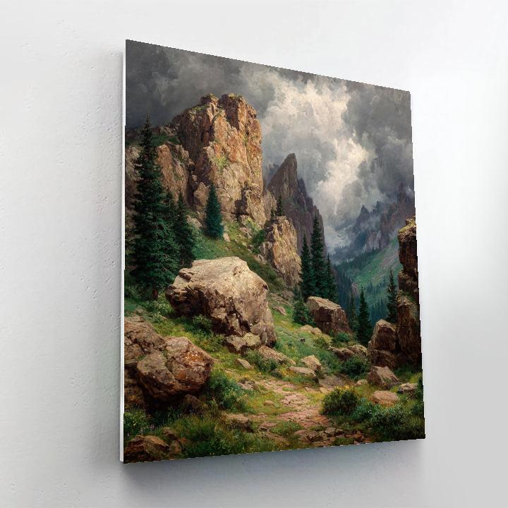 Gustave Courbet Inspired Rugged Mountains DIY paint by numbers