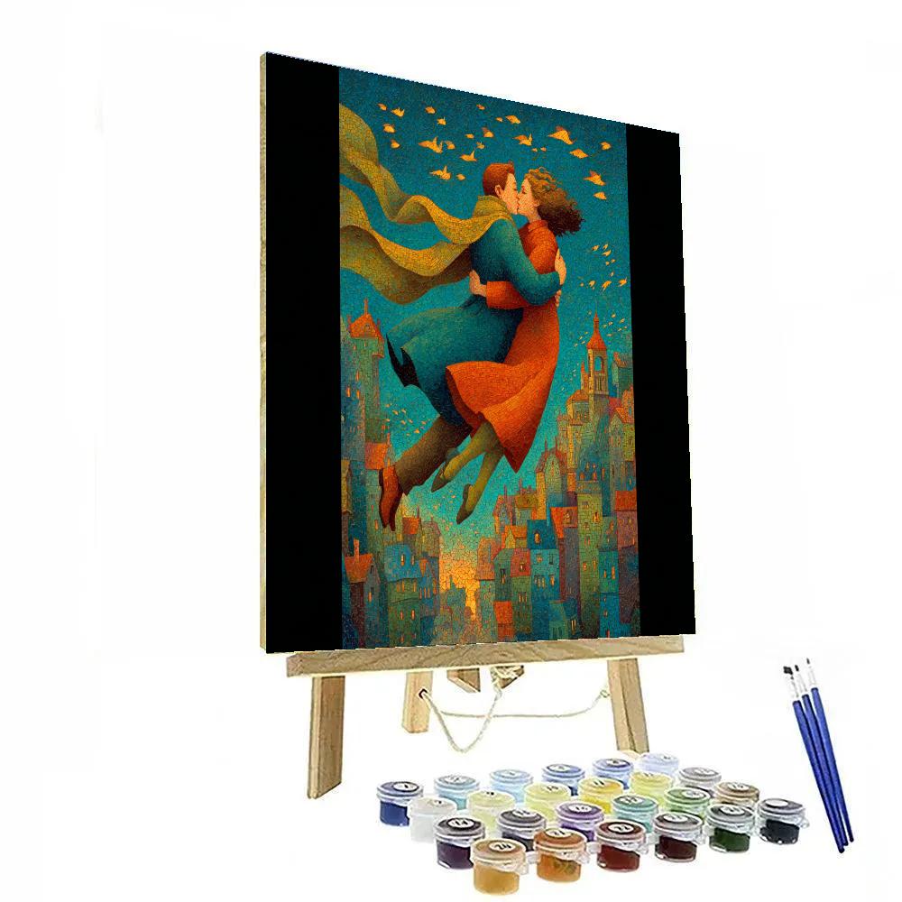 Marc Chagall Inspired Lovers In Dreamscape Paint by numbers kits