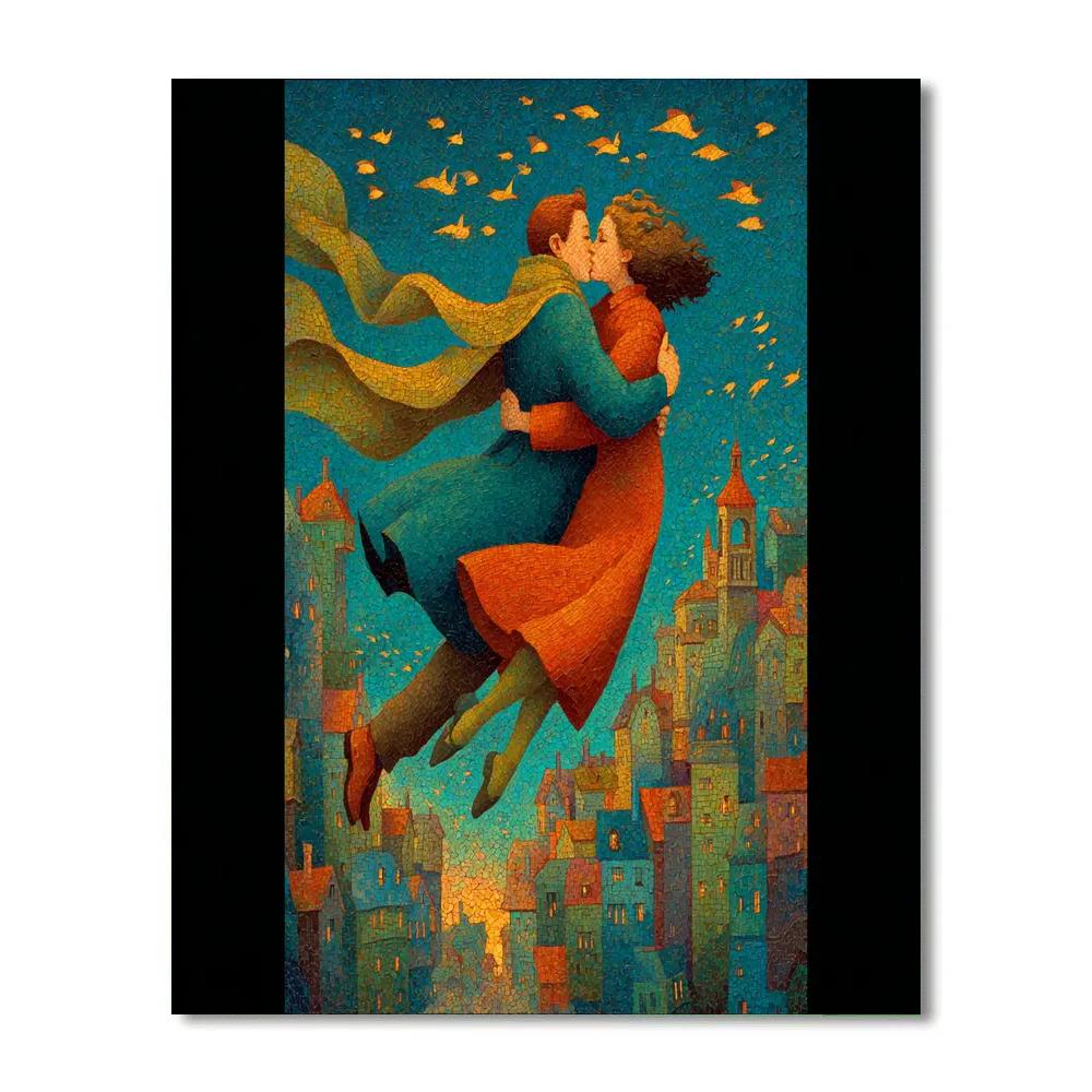 Marc Chagall Inspired Lovers In Dreamscape Paint by numbers kits
