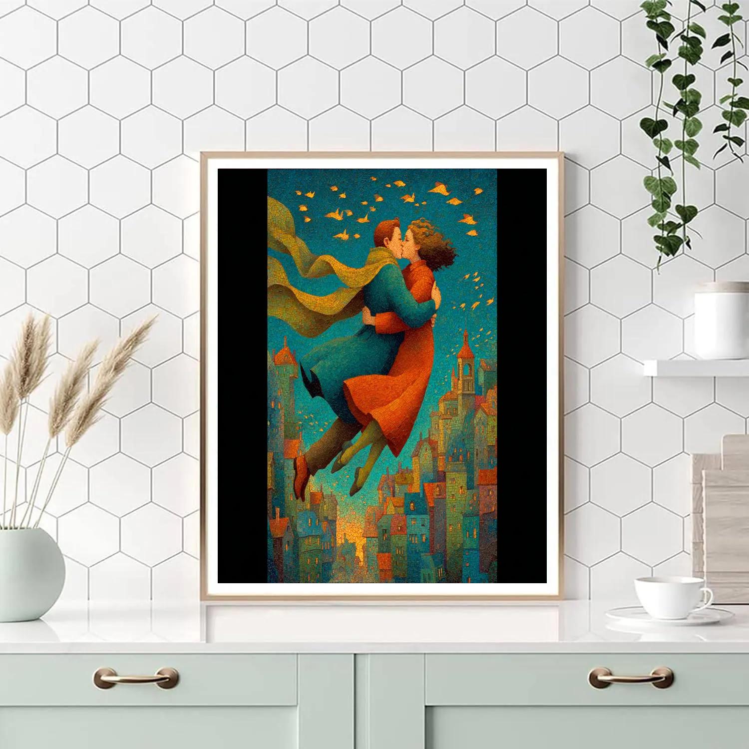 Marc Chagall Inspired Lovers In Dreamscape Paint by numbers kits