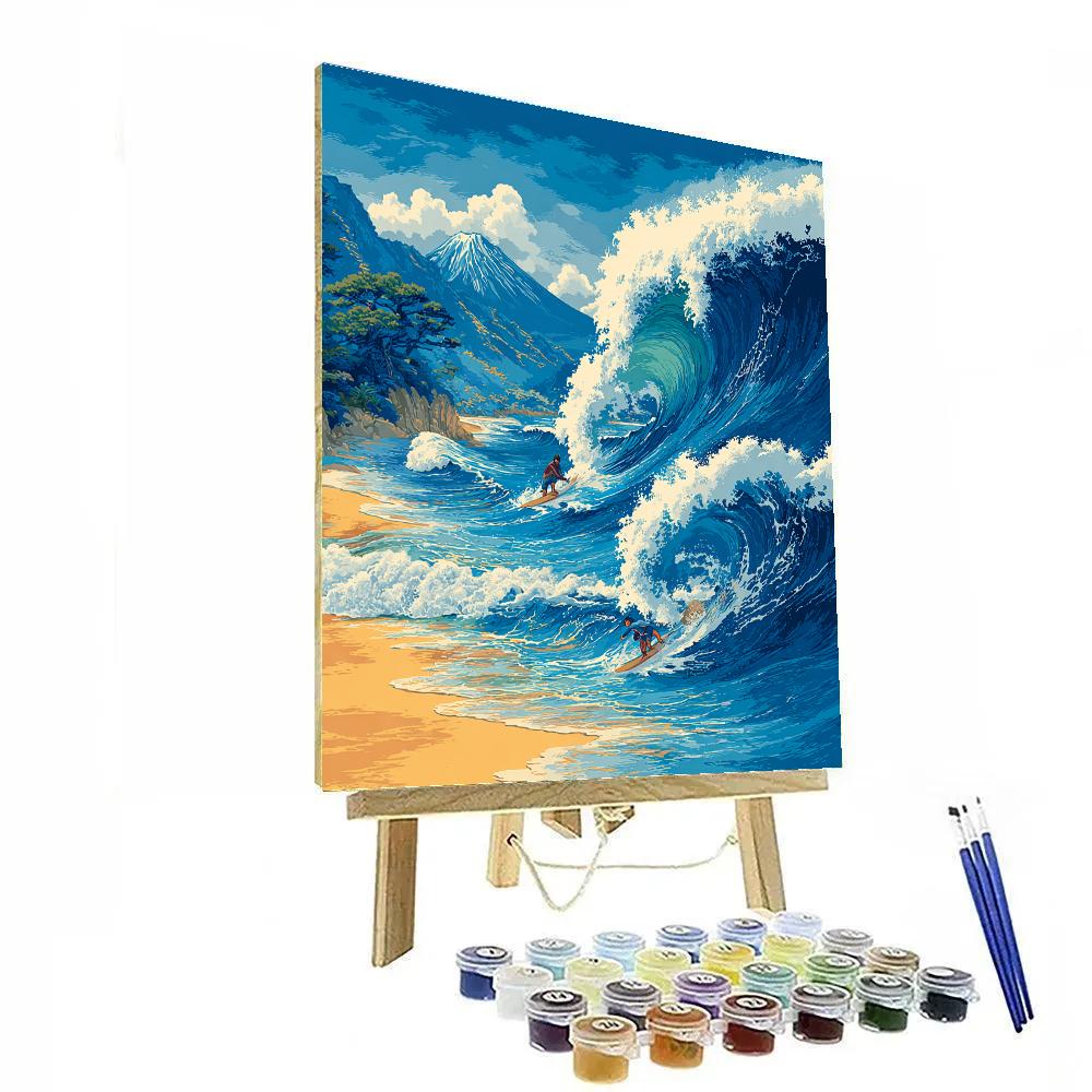 Hokusai Inspired Wave Riders Painting by numbers kit