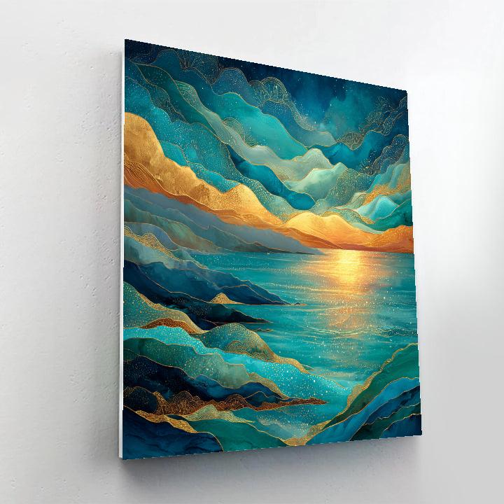 Klimt Inspired Dreamy Ocean Numbered painting kits