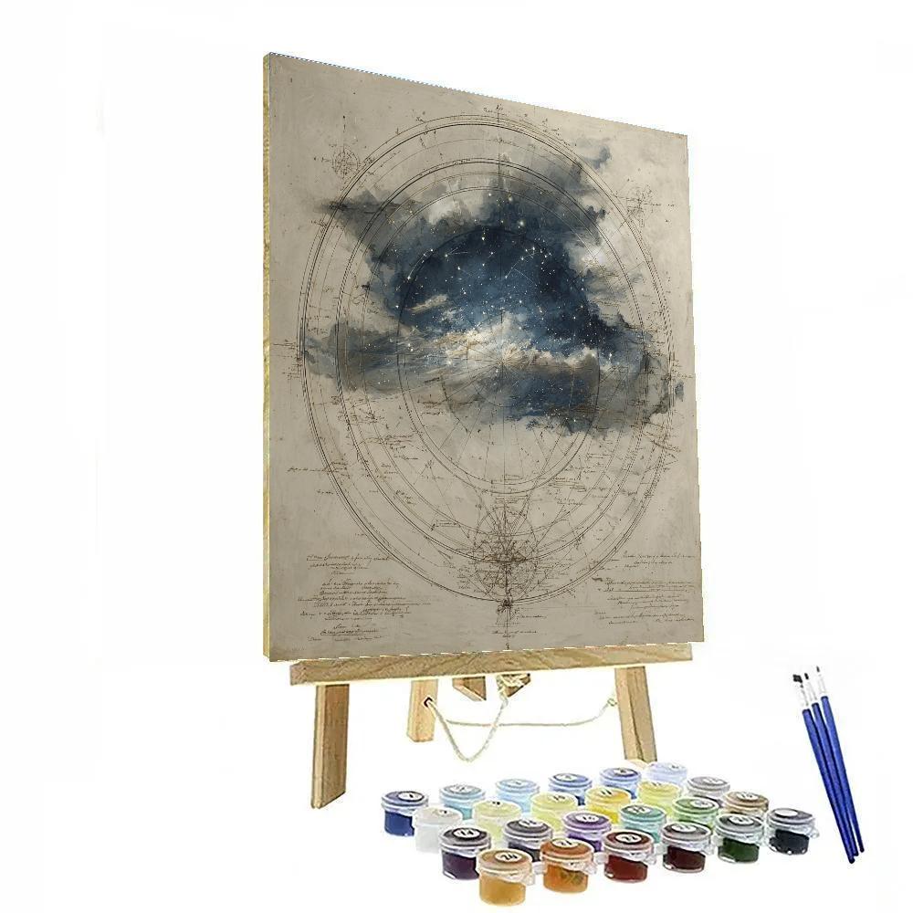 Leonardo Da Vinci Inspired Harmonic Constellations paint by color