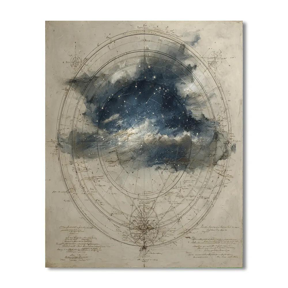 Leonardo Da Vinci Inspired Harmonic Constellations paint by color