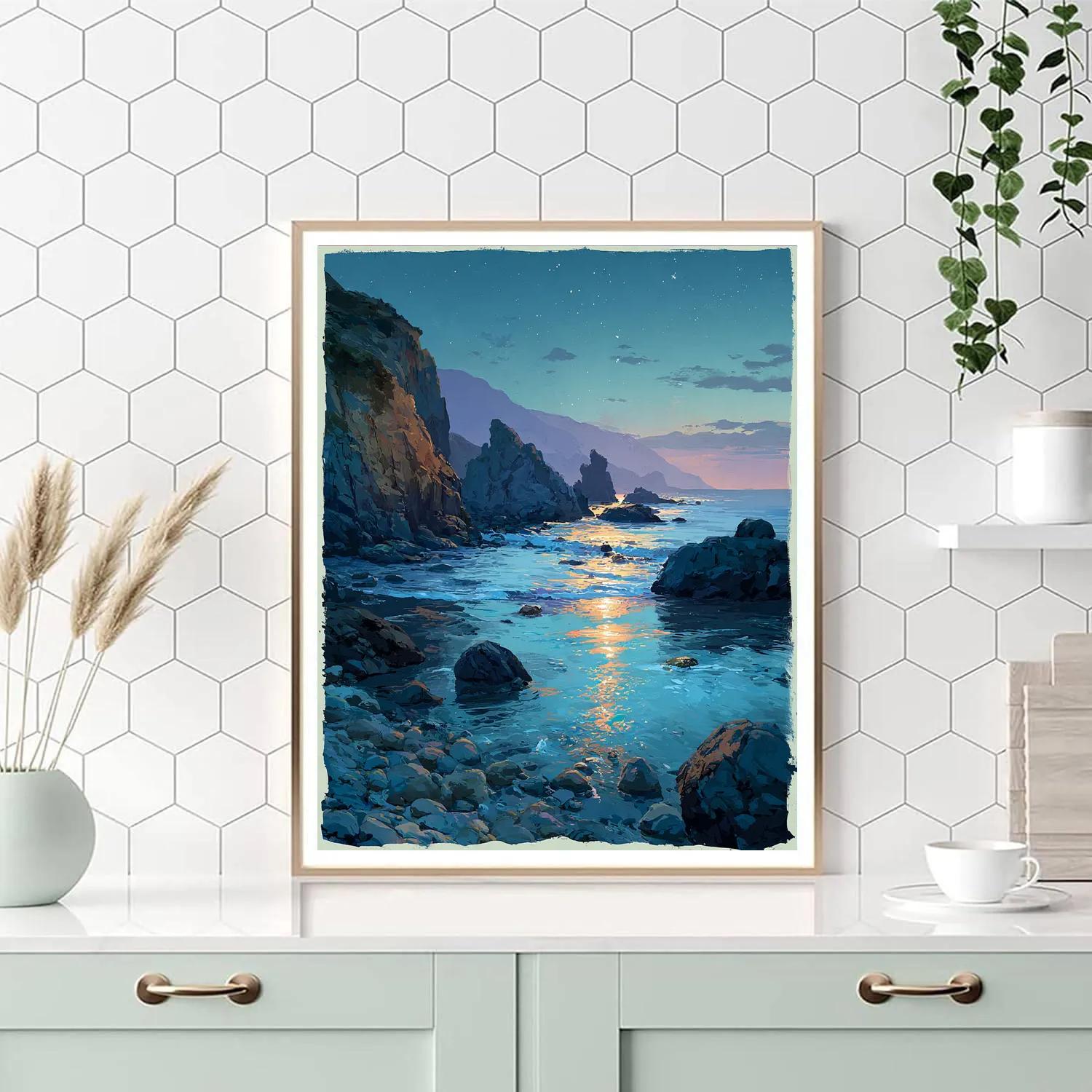 Leonardo Da Vinci Inspired Oceanic Comet Bloom paint by numbers