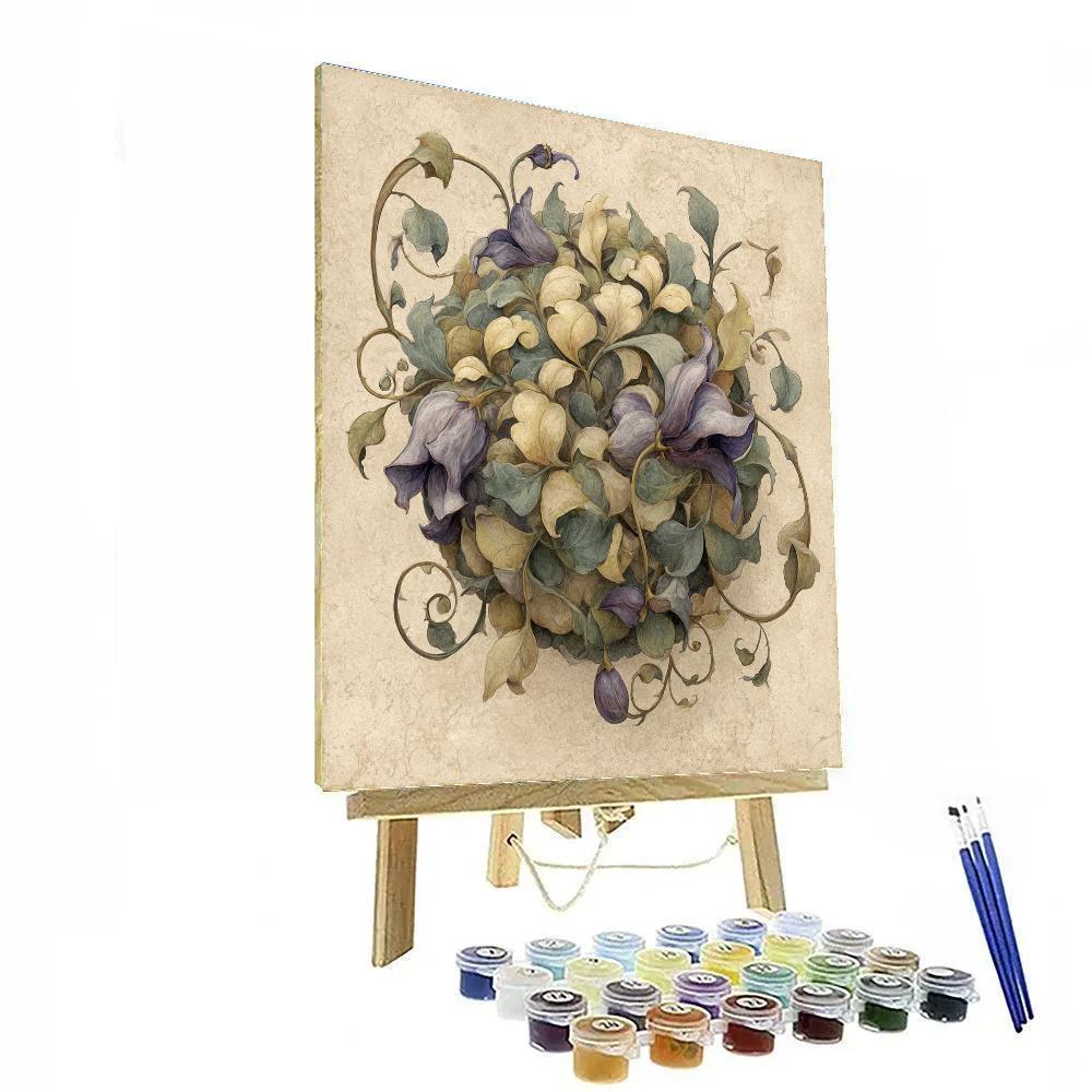Leonardo Da Vinci Inspired Botanical Nebula Study painting number kit