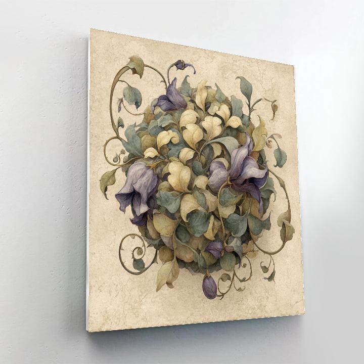 Leonardo Da Vinci Inspired Botanical Nebula Study painting number kit