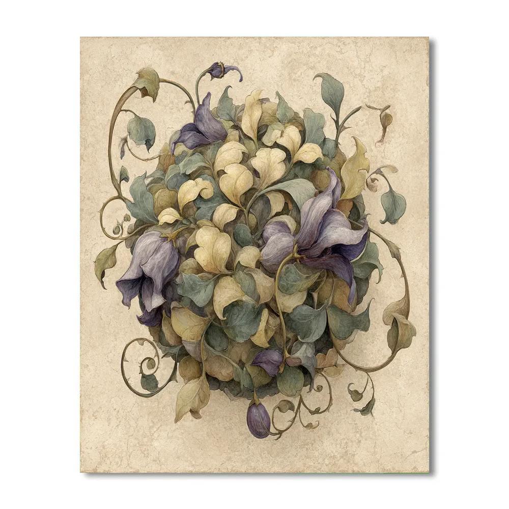 Leonardo Da Vinci Inspired Botanical Nebula Study painting number kit