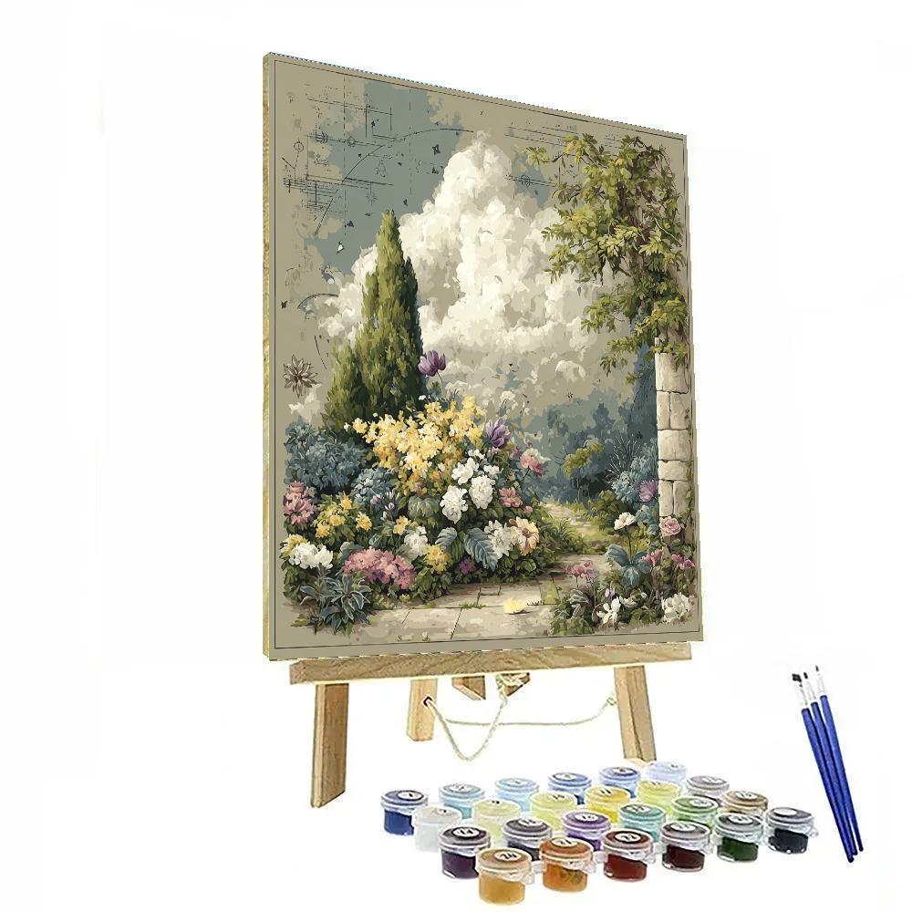 Leonardo Da Vinci Inspired Celestial Garden Number painting