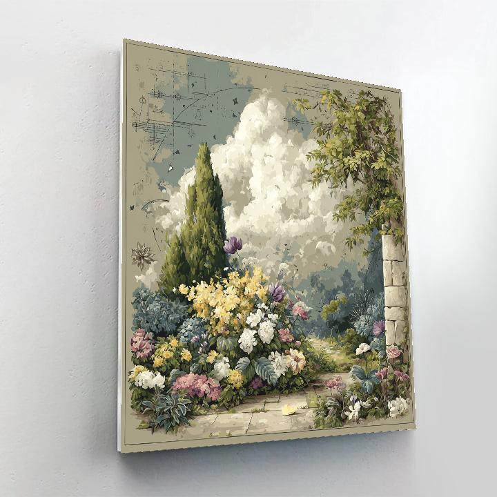 Leonardo Da Vinci Inspired Celestial Garden Number painting