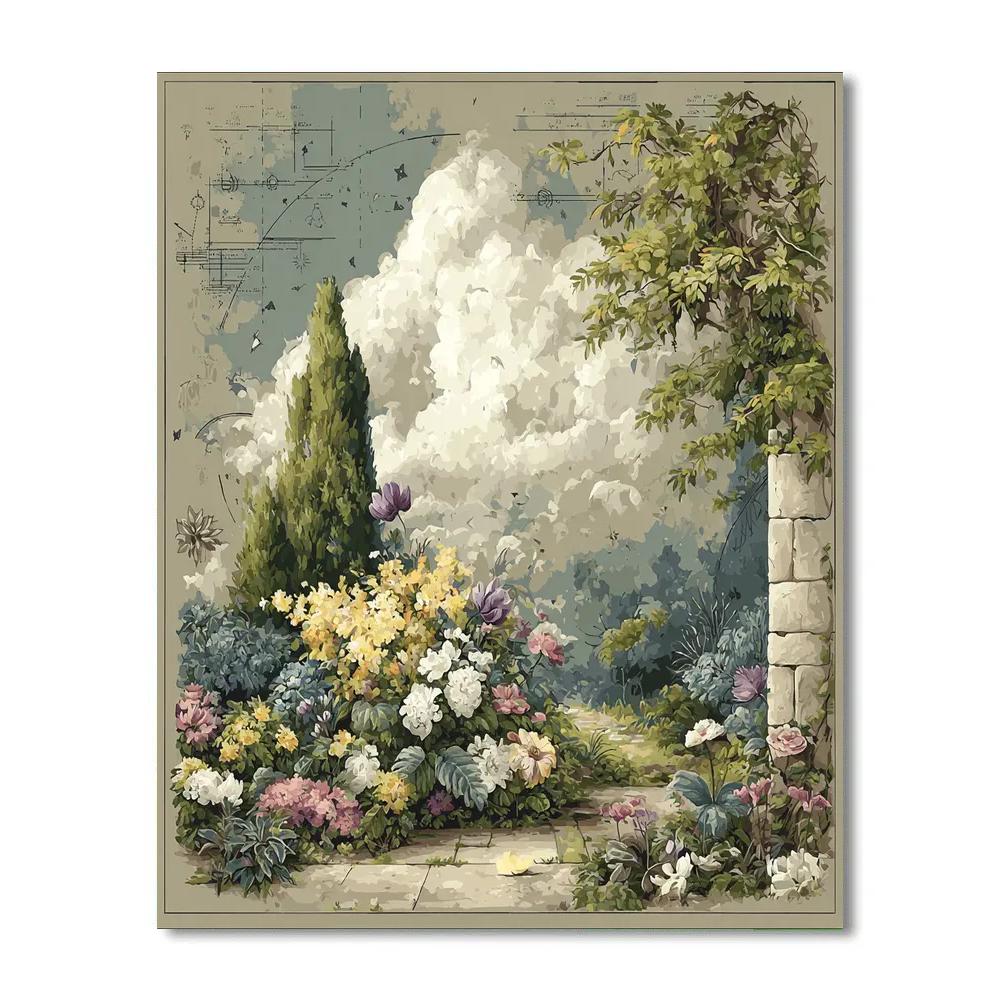 Leonardo Da Vinci Inspired Celestial Garden Number painting