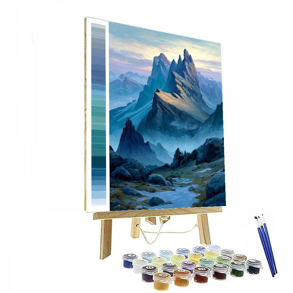 Leonardo Da Vinci Inspired Mountain Aurora DIY paint by numbers