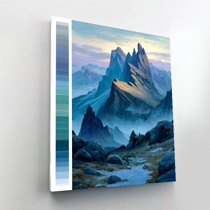 Leonardo Da Vinci Inspired Mountain Aurora DIY paint by numbers
