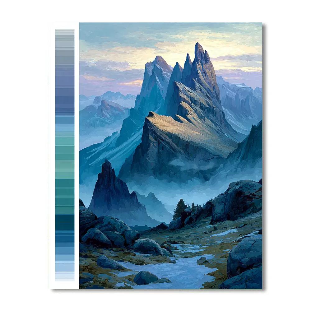 Leonardo Da Vinci Inspired Mountain Aurora DIY paint by numbers
